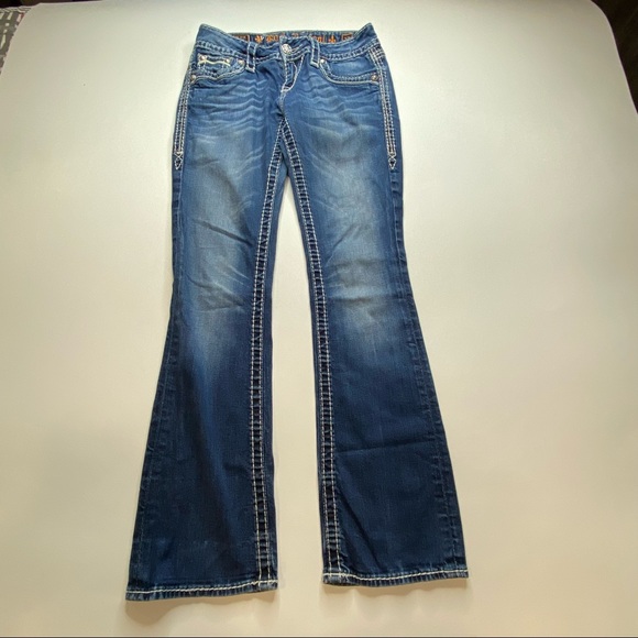 Rock Revival Shelly Boot Western Distressed Jeans - Picture 6 of 16